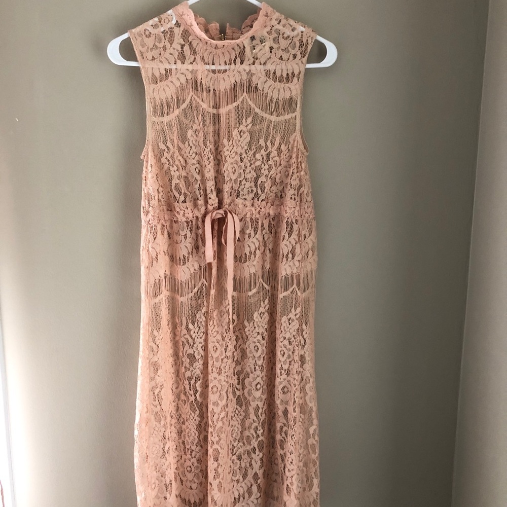 Anthropologie Blush Pink Knee Length Dress